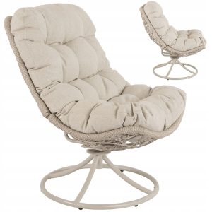 Fotel Ogrodowy Obrotowy Wolnostojący Krzesło Ogrodowe Balkonowe